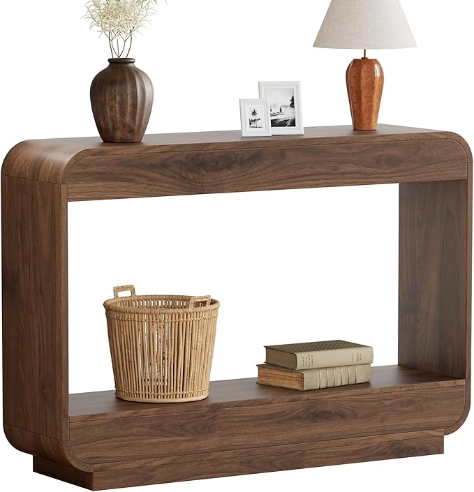 Lulive 43" Waterfall Console Table for Entryway, Wooden Entryway Table, Farmhouse Behind Sofa Table for Living Room, Hallway, Entrance, Couch, Entry, Home Decor