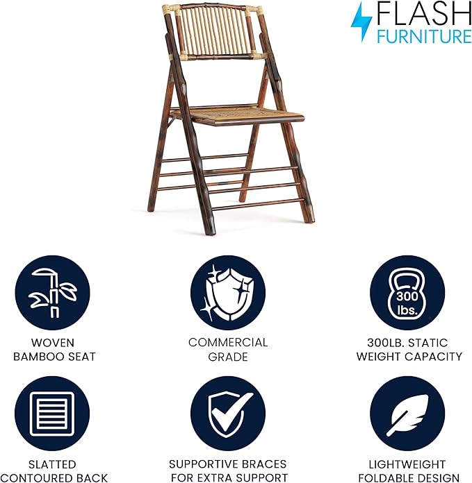 Flash Furniture American Champion Bamboo Folding Chair