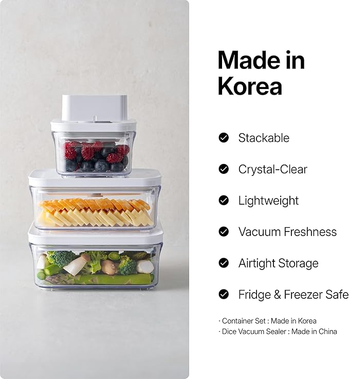 VAKUEN Premium Airtight Food Storage Containers, 4L(4.10qt) Smart One-Click Seal Lid, Patented Double Silicone Lining, 100% Leak Proof, BPA-FREE (Large Container 4.0)
