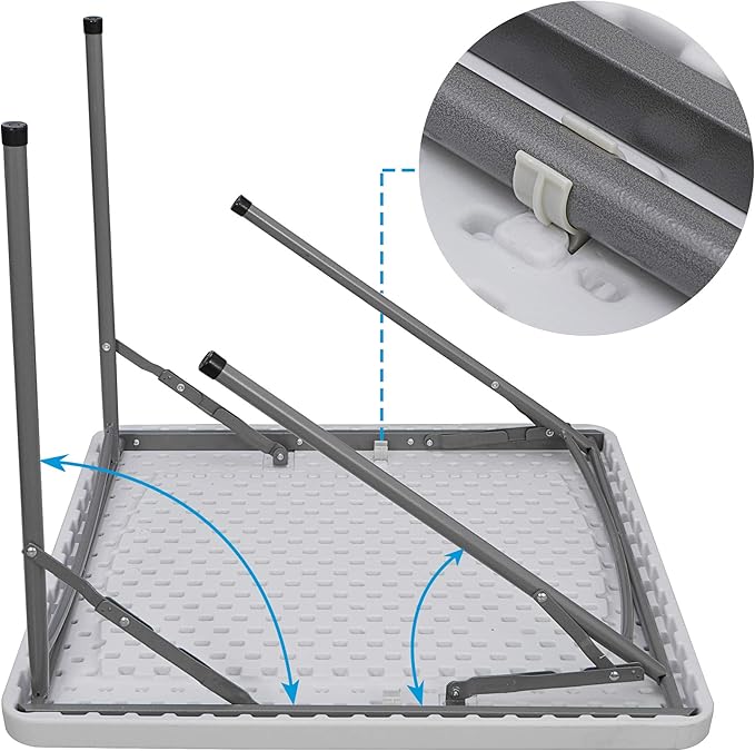 ZENY 3 Foot Portable Folding Table Camping Picnic Table Indoor Outdoor Dining Party Picnic Plastic Table