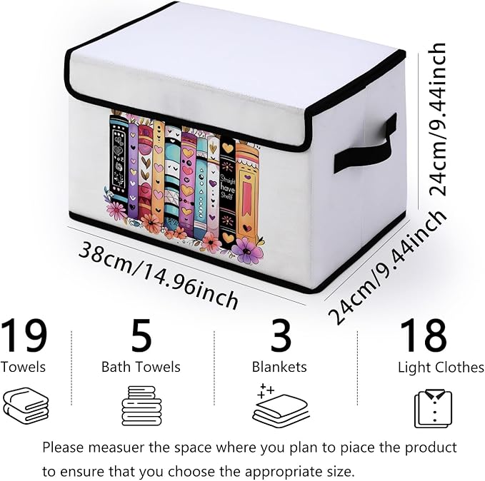 Stackable Storage Bins with Lids,Closet Organizers Fabric Box for Home and Office,Blanket Clothes Organizers,Under Bed Storage Containers 3 Pack