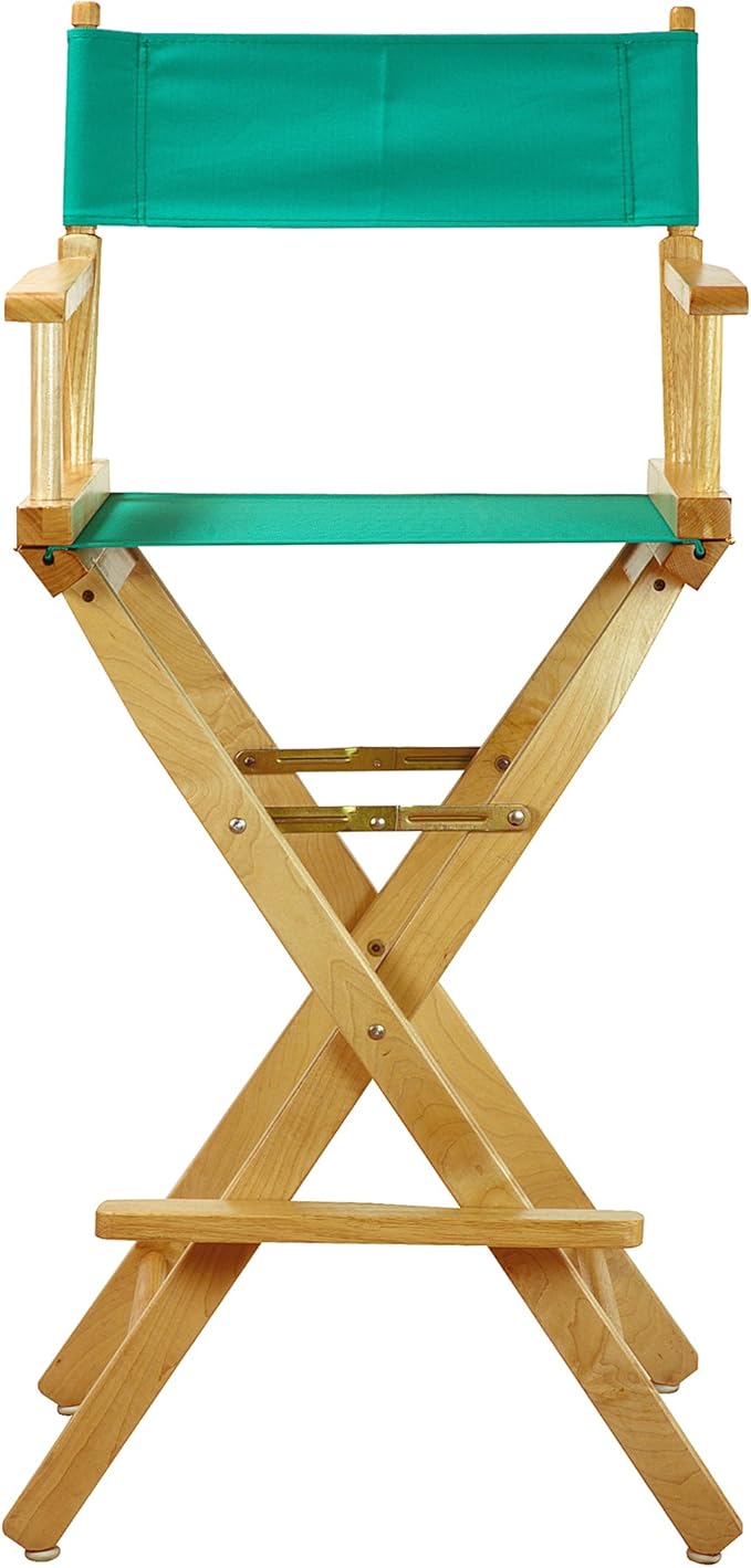 Casual Home 30" Director's Chair Natural Frame-with Teal Canvas, Bar Height