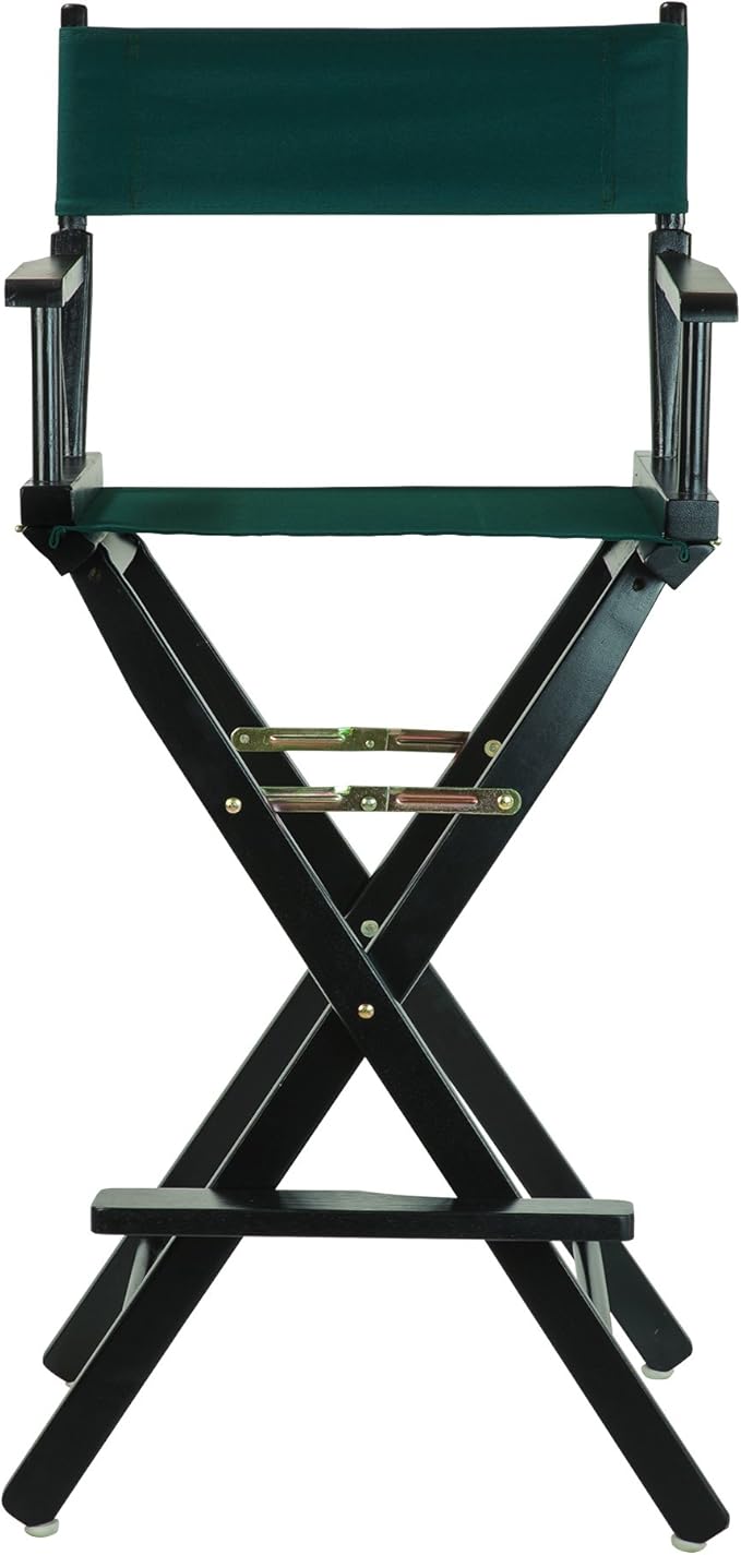 Casual Home 30" Director's Chair Black Frame-with Hunter Green Canvas, Bar Height