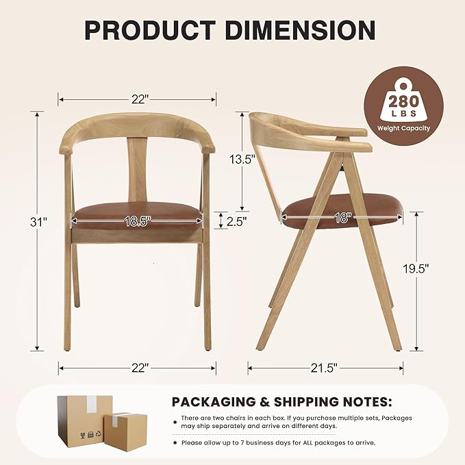 HNY Wooden Folding Chair with Cushion Set of 4, PU Leather Foldable Dining Chairs Folding Event Chair, Portable Space-Saving Accent Chair for Kitchen Dining Living Room Small Spaces, Brown