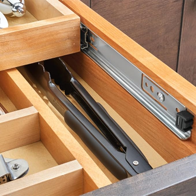 Rev-A-Shelf Maple Two-Tier Cutlery Replacement Drawer System w/BLUM Soft-Close for Face Frame Base Kitchen Cabinets, Kitchen Drawer Organizer, Min Opening Width of 18", 4WTCD-21HSC-1