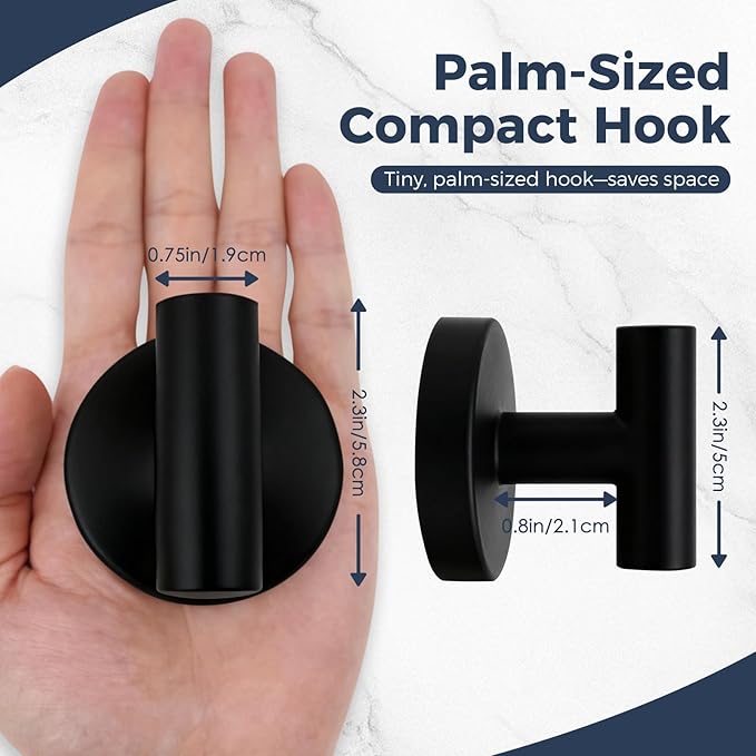 Heavy Duty Suction Cup Hooks for Glass Window,Tile,Mirror,Removable Shower Hooks for Inside Shower,Metal Towel Hooks for Bathroom,2 Pack(Black)