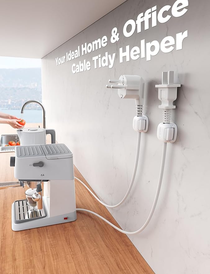 6Pack Cord Organizer, Chfeila Spring Cable Clips [1s Lock] Cable Management, Cute Cord Holder for Nightstand Home Office Desk Accessories Workspace, College Dorm Essentials Aesthetic Teen Room Decor