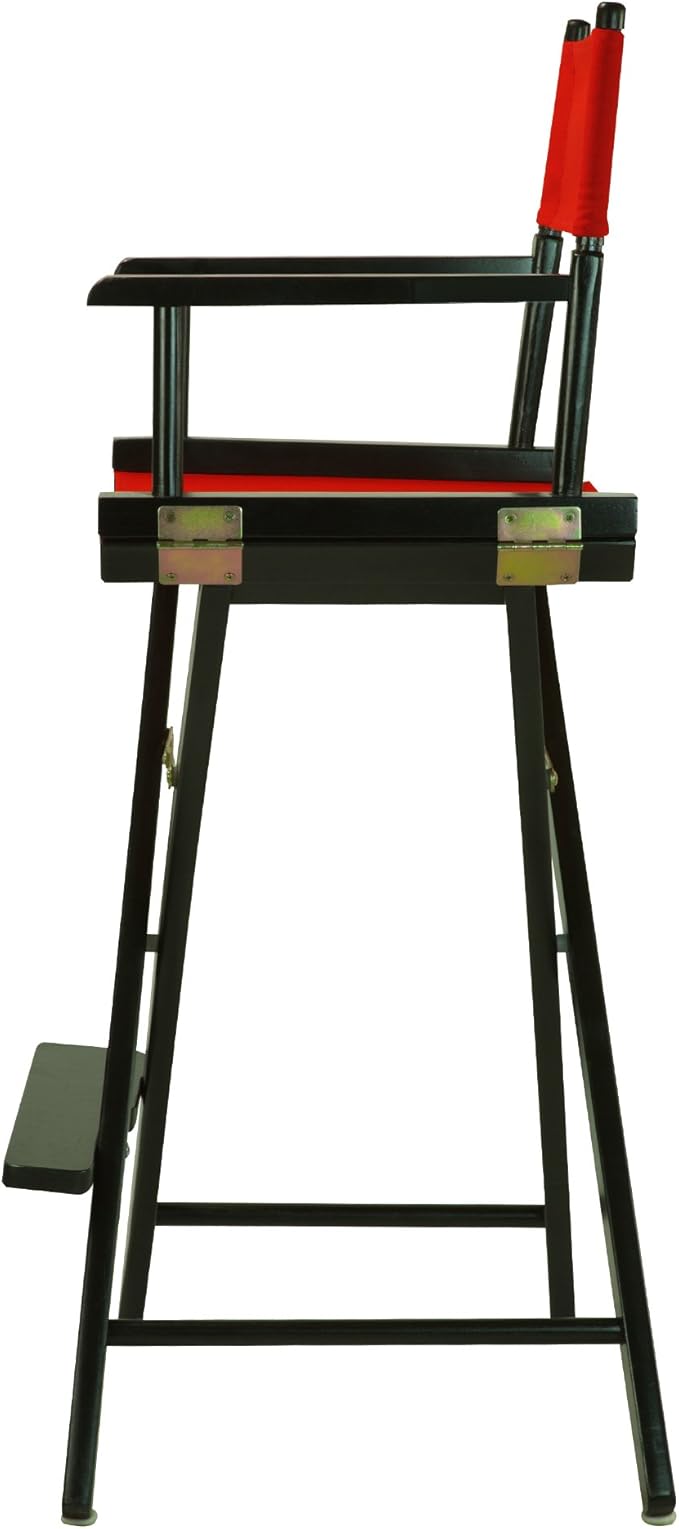 Casual Home 30" Director's Chair Black Frame-with Red Canvas, Bar Height