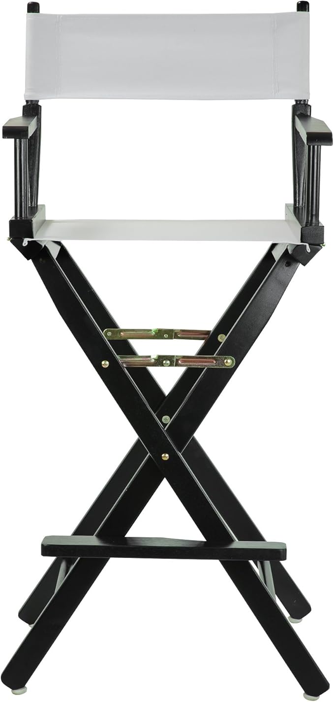 Casual Home 30" Director's Chair Black Frame-with White Canvas, Bar Height
