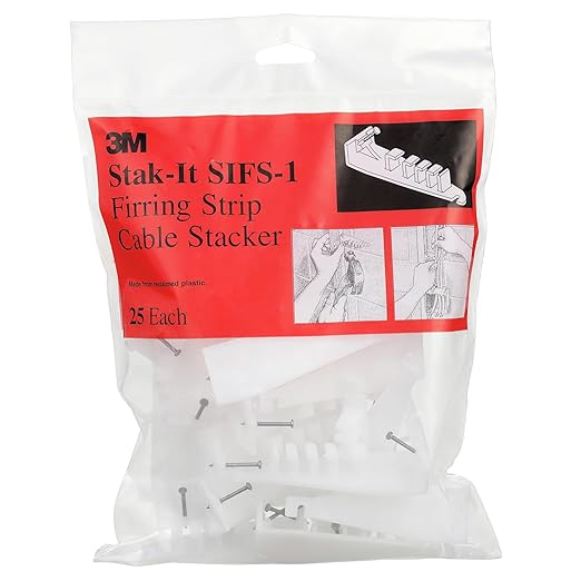 3M Furring Strip Cable Stacker SIFS-1, Stak-It, Electrical Wire Spacer and Support for Specialty Use, UL Listed, NEC Compliant (Pack of 25)