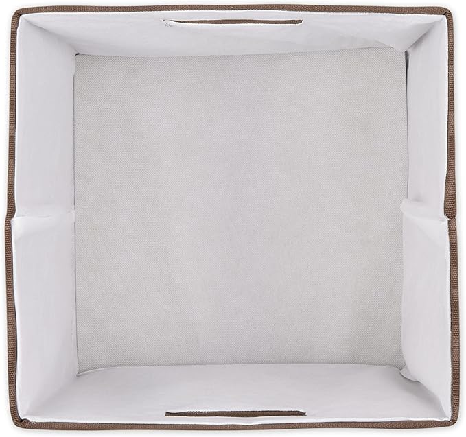 DII Collapsible Polyester Storage Cube, Solid, Lightweight and Durable, Small Square, 11x11x11, Bark Brown