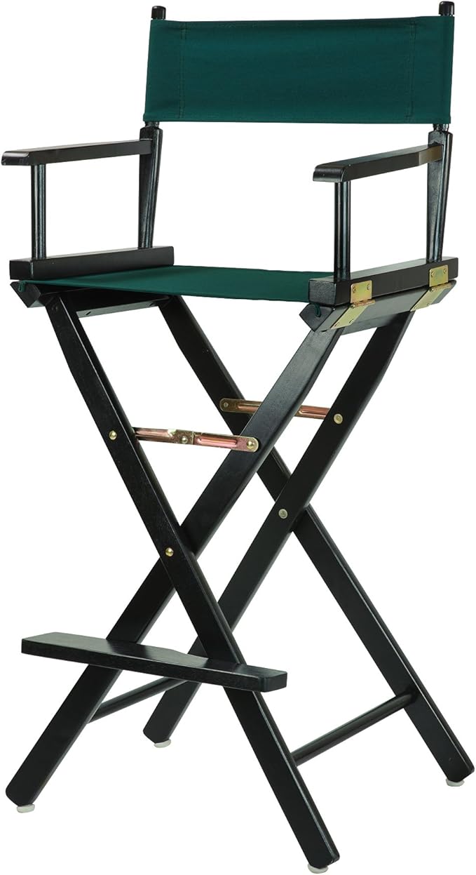 Casual Home 30" Director's Chair Black Frame-with Hunter Green Canvas, Bar Height