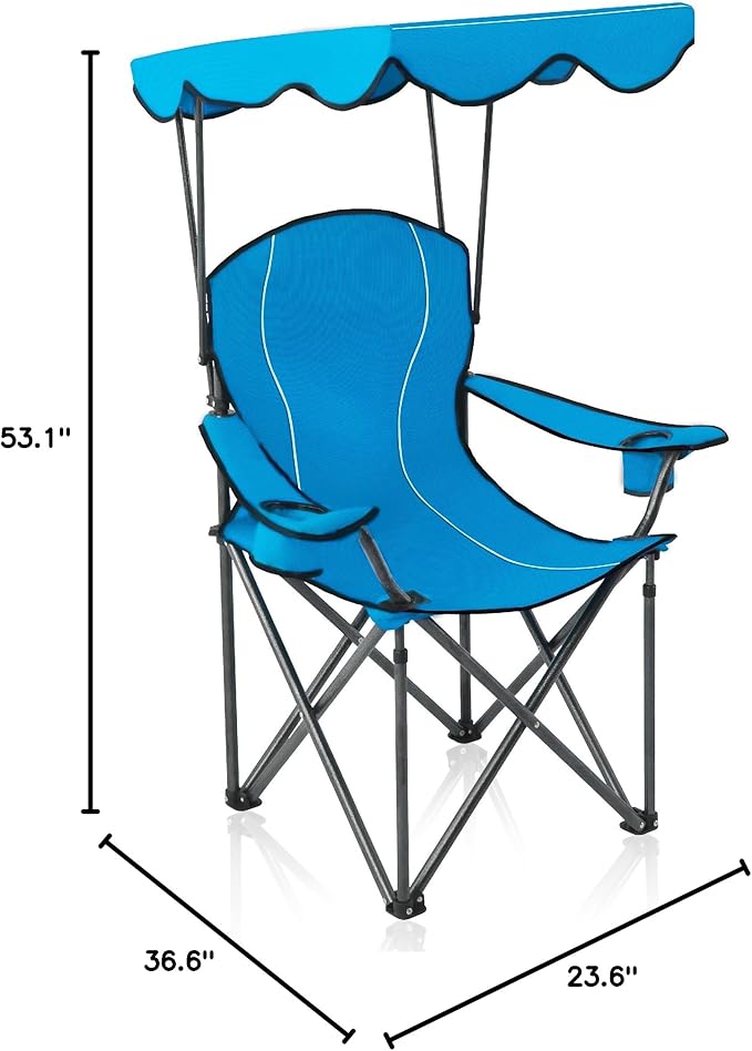 ALPHA CAMP Camping Chairs 350LBS Capacity, Heavy Duty Folding Chair with 4-Can Cooler Bag, Portable Outdoor Chair with Cup Holder for Adults, Collapsible for Tailgating, Beach, Fishing