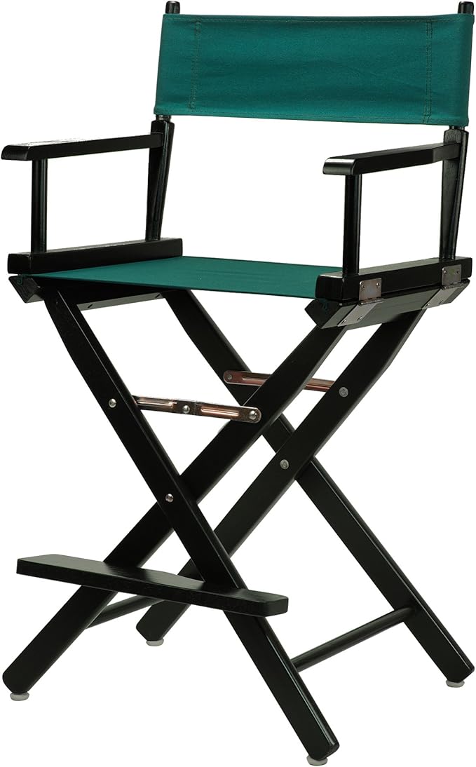 Casual Home 24" Director's Chair Black Frame-with Hunter Green Canvas, Counter Height