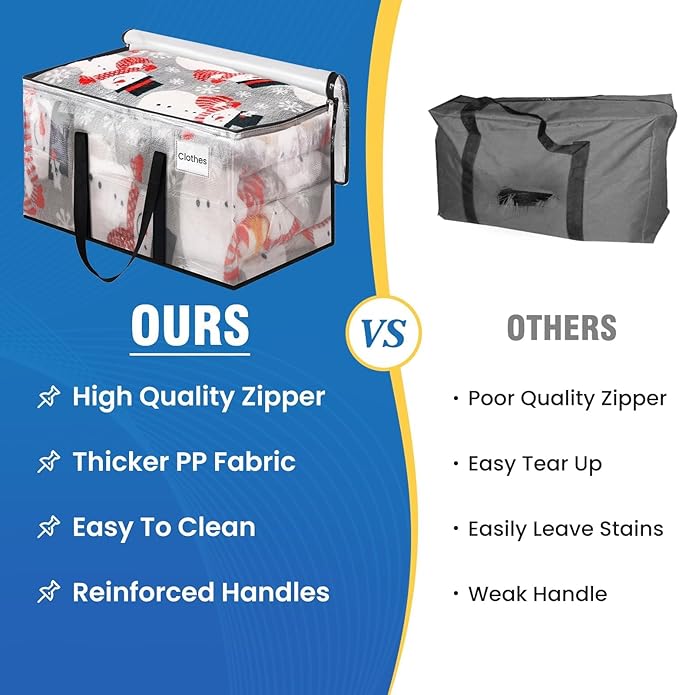 RoomHacks Clear Heavy Duty Extra Large Moving Bags, Reinforced Handle and Double Zipper, Storage Bags Alternative to Moving Box (10 Packs)