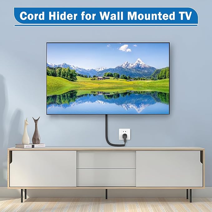 UOMTFAI Wall Cord Hider 39 Inch - Self-Adhesive Wire Cover Raceway for Walls, Flexible PVC Cable Concealer for Home and Office, W0.59 H0.39in - Black