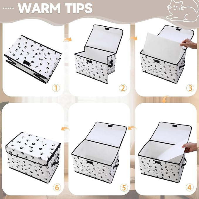 Stackable Storage Bins with Lids,Closet Organizers Fabric Box for Home and Office,Blanket Clothes Organizers,Under Bed Storage Containers 3 Pack