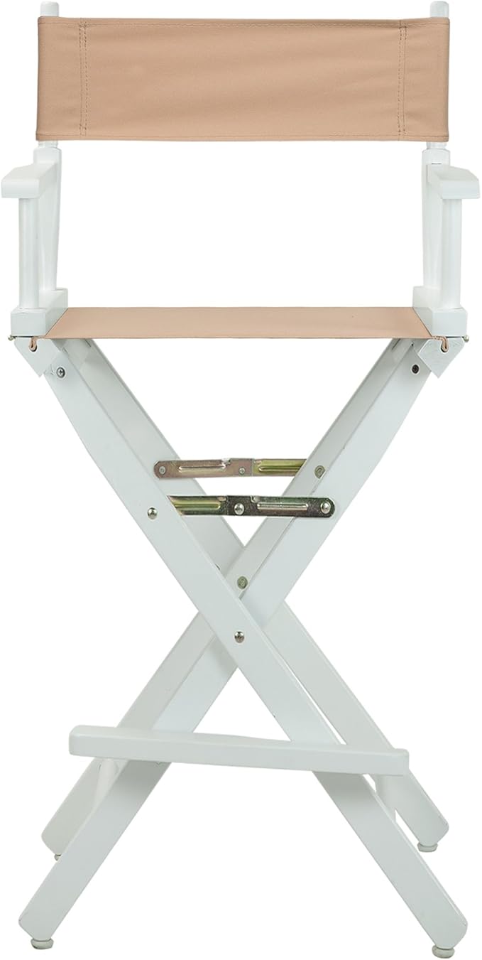 Casual Home Director's Chair ,White Frame/Tan Canvas,30" - Bar Height