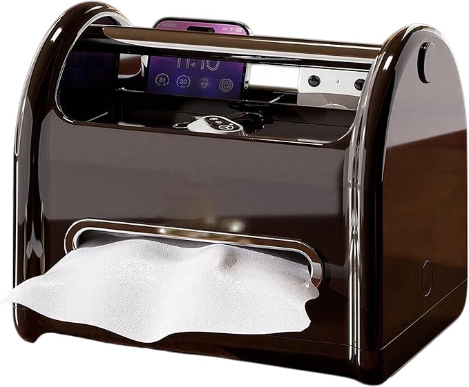 Tissue Box Cover Rectangular with Storage Tray | Multifunctional Facial Tissue Holder and Desk Organizer Napkin Holder | Side Table Unique Home Décor Tissue Box Covers for Vanity Counter Tops (Black)