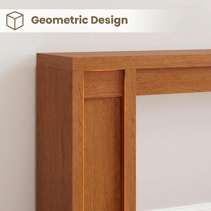 Garvee 70.9 in Long Entryway Table, Wooden Farmhouse Console Table Below Mounted TV, Thick Sofa Table Behind Couch Table, Long Console Tables for Entryway Living Room, Honey Brown