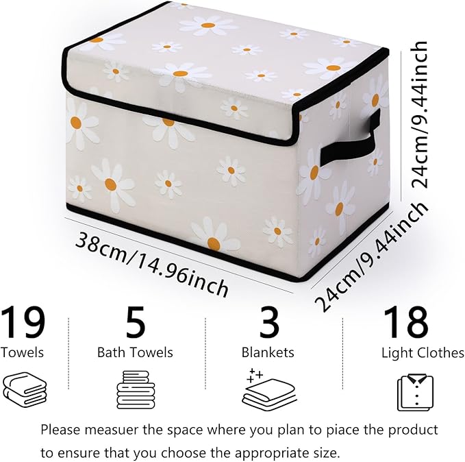 Stackable Storage Bins with Lids,Closet Organizers Fabric Box for Home and Office,Blanket Clothes Organizers,Under Bed Storage Containers 3 Pack