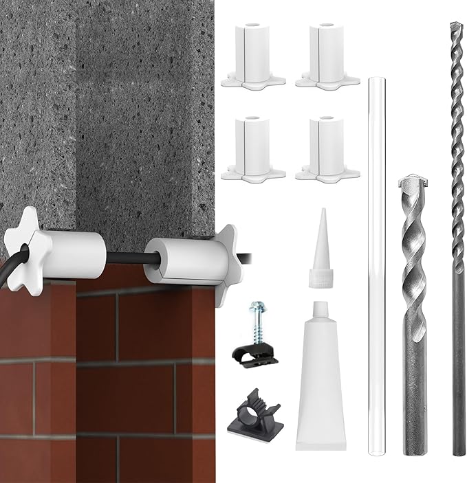Starlink Cable Installation kit for 5/8 inch Wall Hole,starlink min Cable Routing kit Wall Cable Pass Through Routing Tool Wall Grommets Accessories Special Design for Concrete and Brick Wall(White)