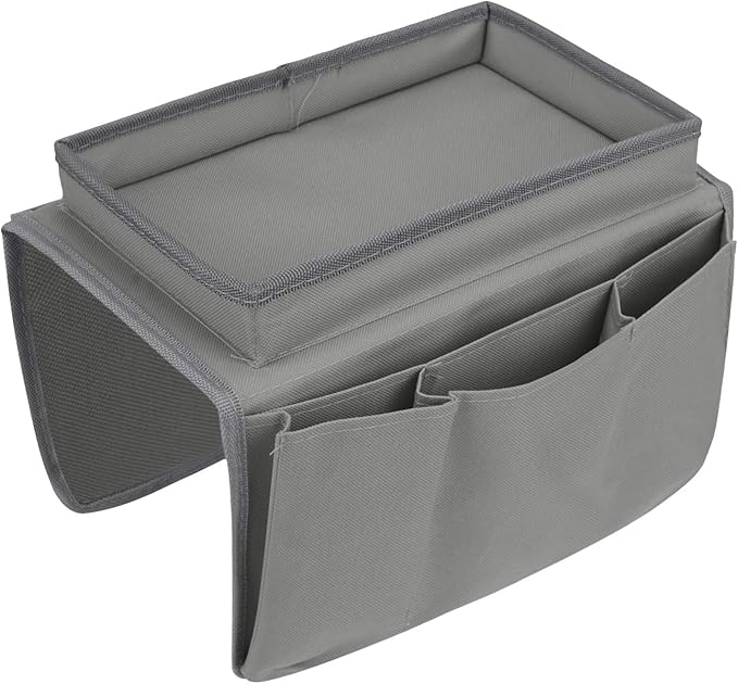 Non-Slip Armchair Caddy with Cup Holder Arm Rest Organizer TV Remote Control Holder Oxford Sofa Tray Chairs Couch Storage Arm Tidy Armrest Bag Bedside Space Saver Bag for Cellphone Magazines Glasses