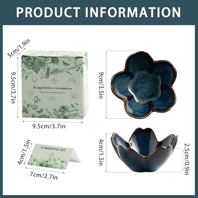Mecaikru Flower Jewelry Tray Ceramic Ring Dish Jewelry Dish Small Trinket Tray Cute Ring Holder Key Bowl Decorative Plate Gifts For Mom/Sister/Friend, Birthday/Mother's Day/Christmas Gift (blue)