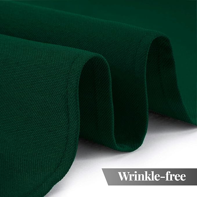 White Classic Green Tablecloths for Rectangle Tables [60x102 Inch] Green Table Clothes for 6 Foot Rectangle Tables, 200 GSM Washable Fabric Stain and Wrinkle Resistant [2 Pack]