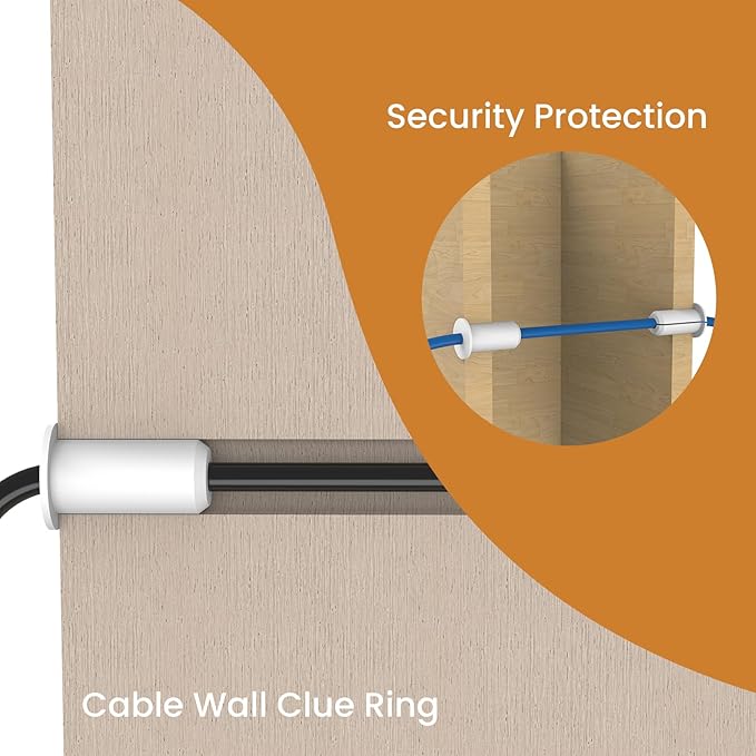 2pcs in Wall Pass Through Cable Routing Kit Compatible for Starlink Mounting 1 Inch Wall Hole Silicone Cable Feed Through Bushing Grommet Accessories for Router Ethernet Adapter