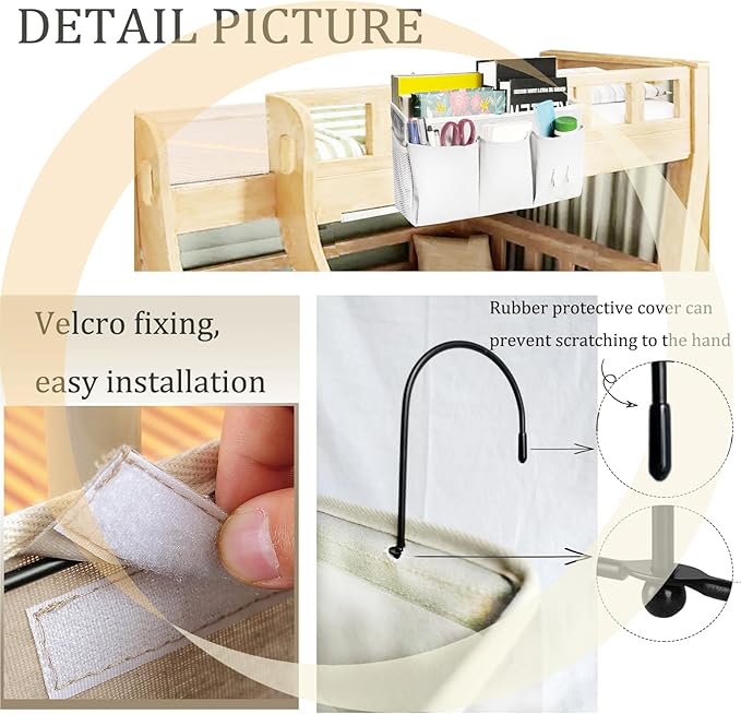 Bedside Caddy, Bedside Hanging Storage Organizer forBunk and Hospital Beds,College Dorm Bed，Can be Placed Glasses Books Mobile Phones (White 2)…