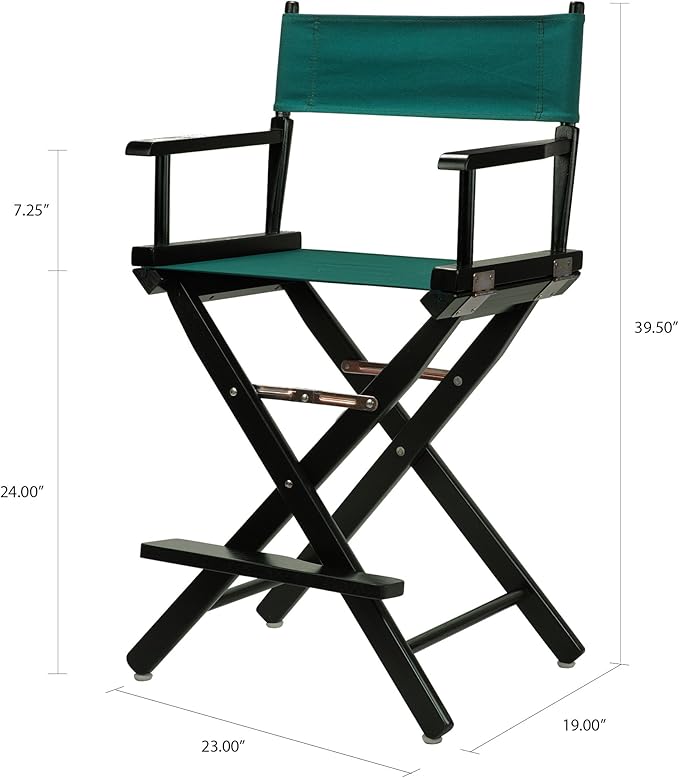 Casual Home 24" Director's Chair Black Frame-with Hunter Green Canvas, Counter Height