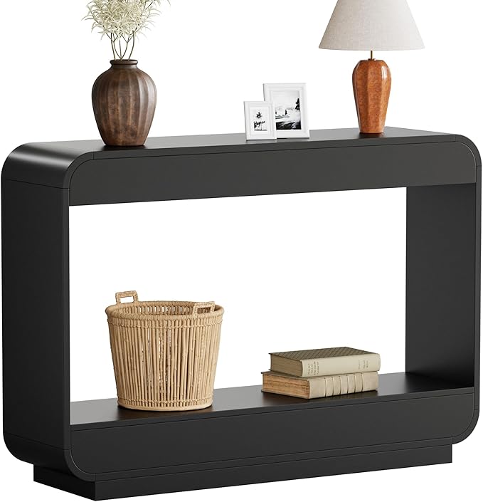 Lulive 43" Waterfall Console Table for Entryway, Wooden Entryway Table, Farmhouse Behind Sofa Table for Living Room, Hallway, Entrance, Couch, Entry, Home Decor