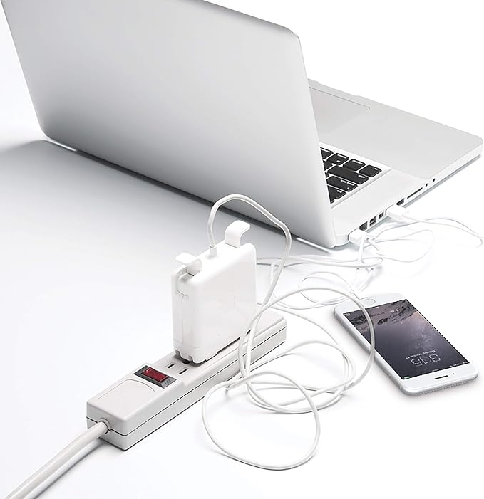 Bluelounge CableBox Mini Cable Management with Small Surge Protector, Black (CBM-BL)