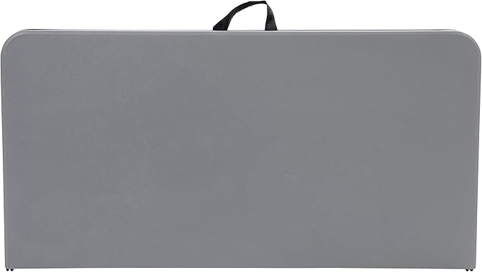 Flash Furniture Dunham 2.83' Square Plastic Folding Event Table with Carrying Handle, Bi-Fold Portable Banquet Table for Indoor/Outdoor Events, Gray