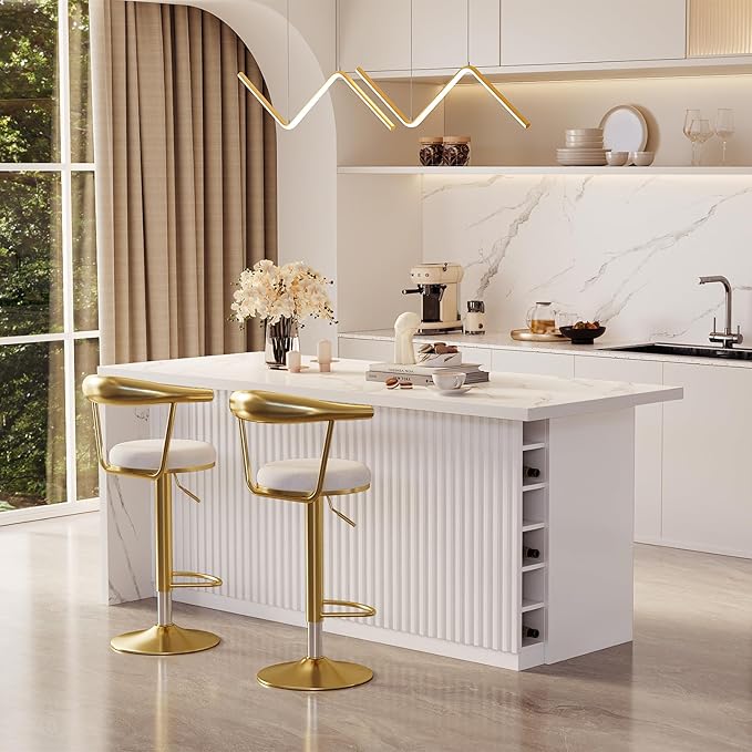 homary Kitchen Island with Storage & Wine Rack, 72" Modern White Kitchen Cabinet with Wood Top, Large Fixed Island with 3 Drawers & 6 Adjustable Shelves, Without Bar Stools