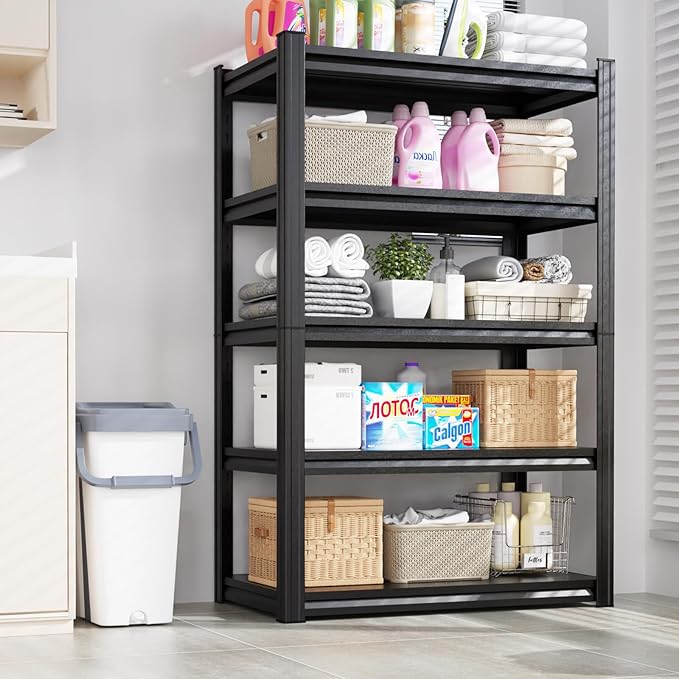 46''W Storage Shelves,Adjustable Shelving Unit,5T Metal Garage Shelving ,Heavy Duty Garage Storage Shelves, Quick-Install Metal Shelving Unit Utility Rack Shelf for Warehouse, Kitchen72H*46W*20''D