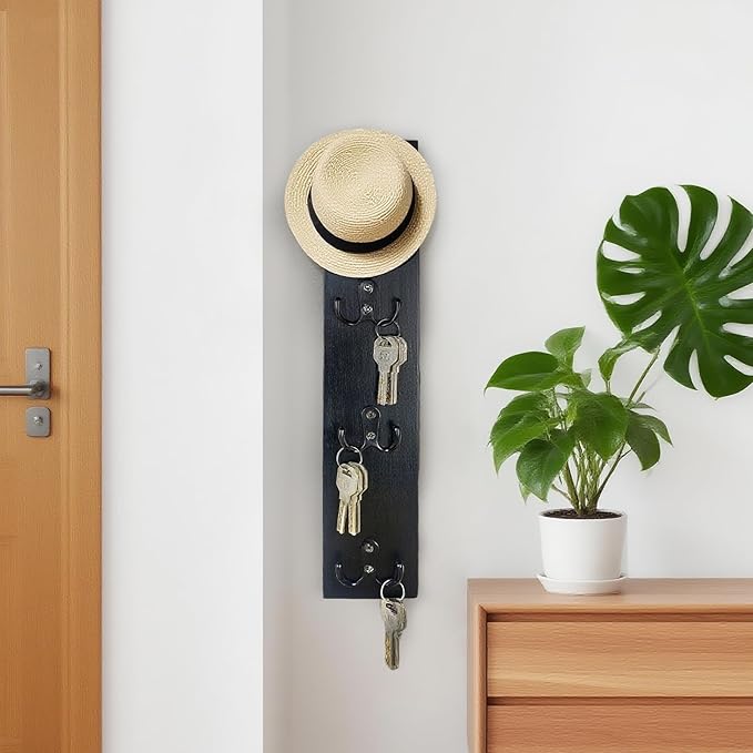 Yohsnor Vertical Key Holder Wall Mount - Stylish Home Decor for Entryway, Space-Saving Hook Rack & Organizer for Keys, Wallets, and More - Ideal for Small Spaces & Versatile Storage Solutions