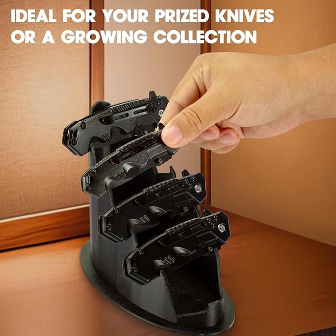 Knife Display Stand for Collections - Pocket Knife Display Case Holder Storage Rack Holds 5 Pocket Knives - Knife Enthusiast Collectibles for Display Gifts
