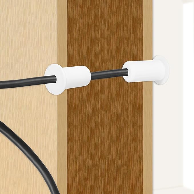uxcell 2Pcs Wall Grommets for Cables 3/4 Inch Silicone Cable Wall Bushing Feed Through Cable Routing Kit Accessories Wall Cable Pass Through for Ethernet with 7mm Hole, White