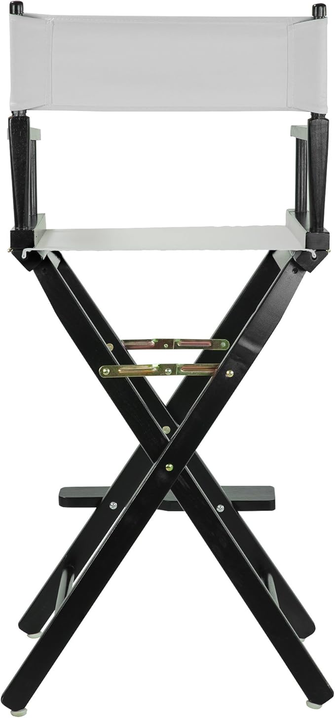 Casual Home 30" Director's Chair Black Frame-with White Canvas, Bar Height