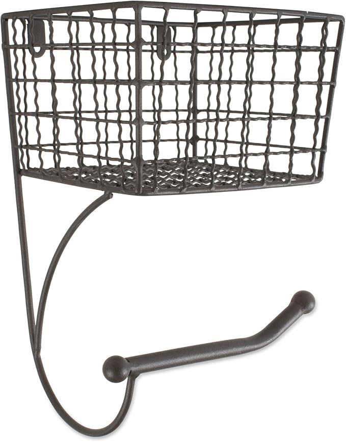 DII Rustic Farmhouse Bathroom Décor, Metal Storage, Toilet Paper Holder, Gray