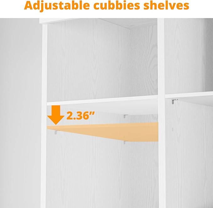 IRONCK Closet Shoe Organizer Cabinet with Shelves and Cubbies, Narrow Footwear Shoe Rack Storage Organizer for Closet for Bedroom, Entryway, Mudroom, White