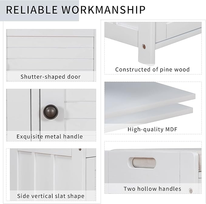 SOFTSEA Storage Bench with 3 Shutter-Shaped Doors Wood Entryway Bench Shoe Bench with Removable Cushion and Hidden Storage