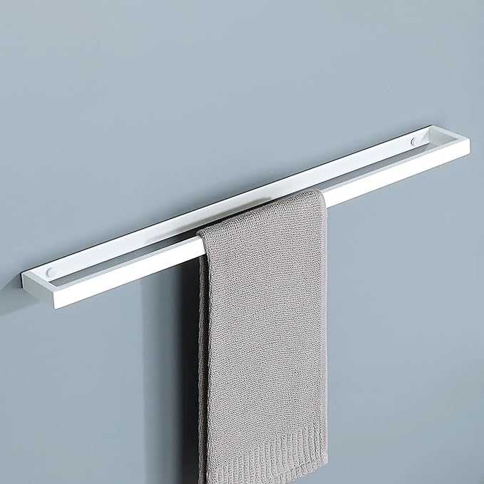Alise Bath Towel Bar,Wall Mount 24 Inch Towel Holder,Towel Racks for Bathroom, Towel Rail for Lavatory,SUS304 Stainless Steel Hand Towel Hanger,White Finish