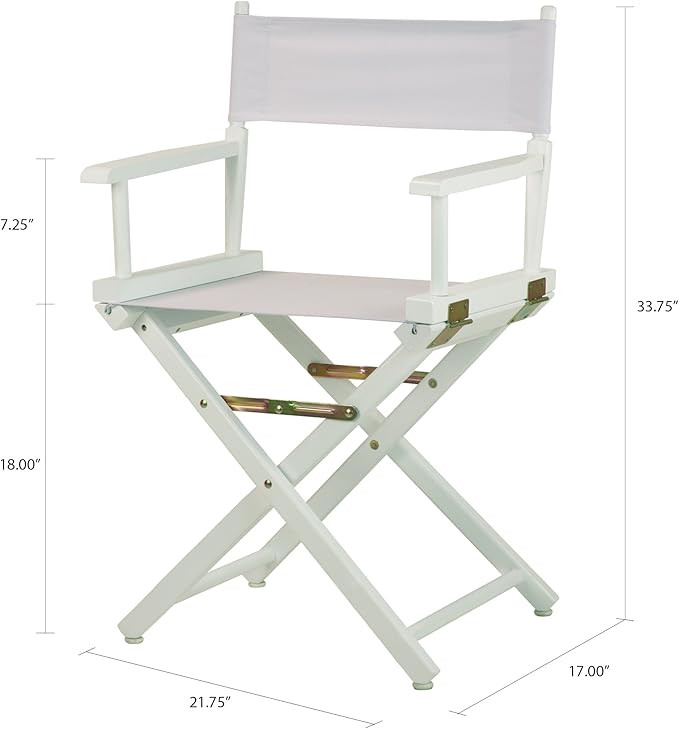 Casual Home 18" Director's Chair White Frame with White Canvas