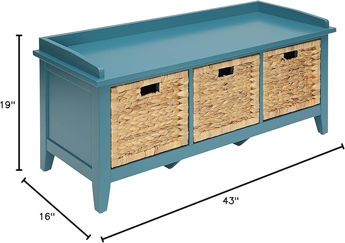 Acme Flavius Storage Bench in Teal