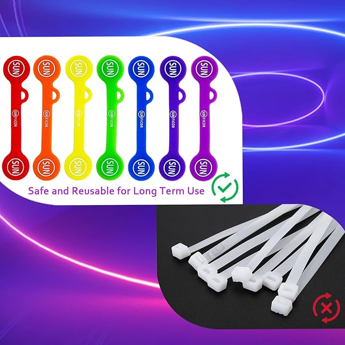 Cable Cord Organizer Magnetic Cord Organizers Twist Ties Magnet Clips Cord Wrap Keeper For Charging Cord Headphone Cord Holder Silicone Cable Strap Appliance Fridge Bookmark Whiteboard Keychain 14PACK