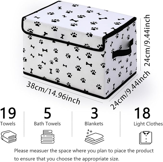 Stackable Storage Bins with Lids,Closet Organizers Fabric Box for Home and Office,Blanket Clothes Organizers,Under Bed Storage Containers 3 Pack