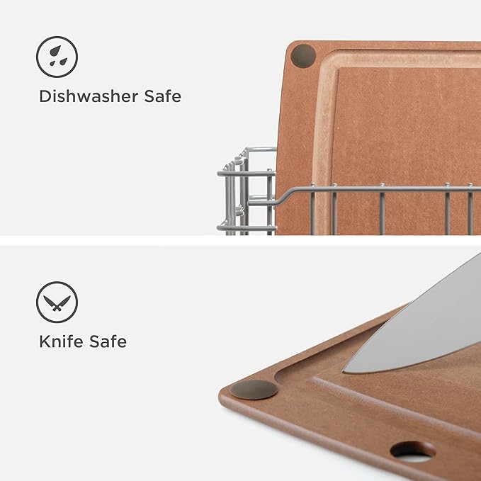 Epicurean All-In-One Cutting Board with Non-Slip Feet and Juice Groove - Non-toxic, Dishwasher Safe,Made in the USA, 19.5" x 14.5", Nutmeg